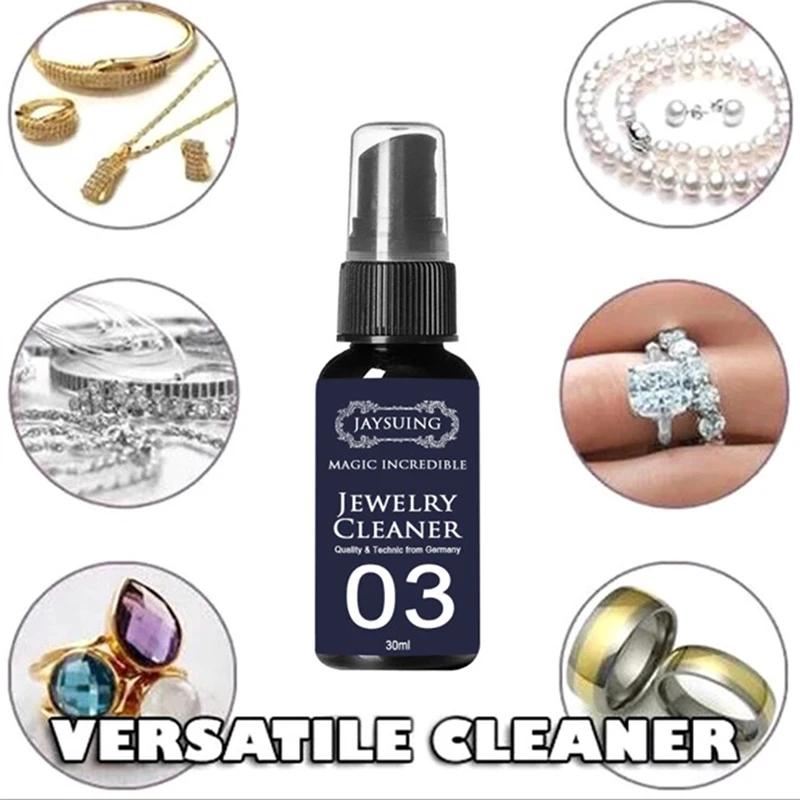 

50ML/30ML Jewelry Cleaner Cleaning Solution Tarnish Remover Stain-free Diamonds Gold Jewelry Clean Liquid