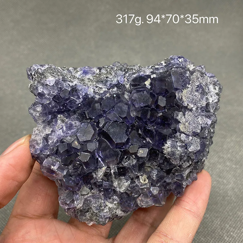100% натуральный сине-фиолетовый флюорит кластер минералов образцы драгоценных