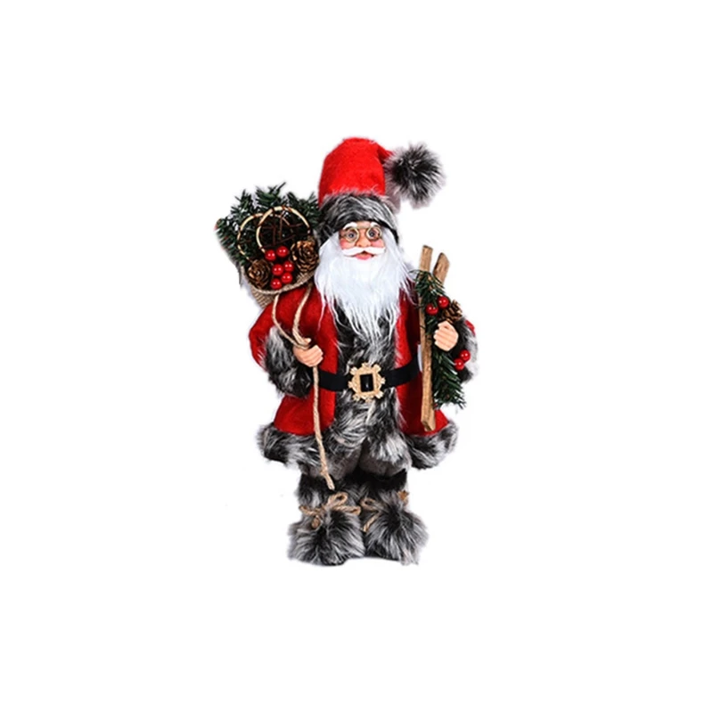 

50LE 12/17/23inch Washable Stuffed Santa Collectable Doll Toy Figures for Xmas Gift