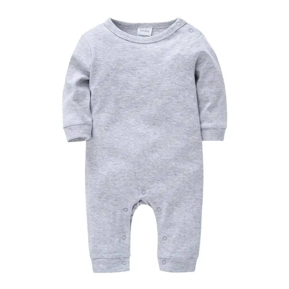 

Honeyzone Baby Jumpsuit New Born Baby Clothes Solid Color Gray Baby Romper Autum Mameluco Bebe Menina Full Sleeve Bebek Giyim