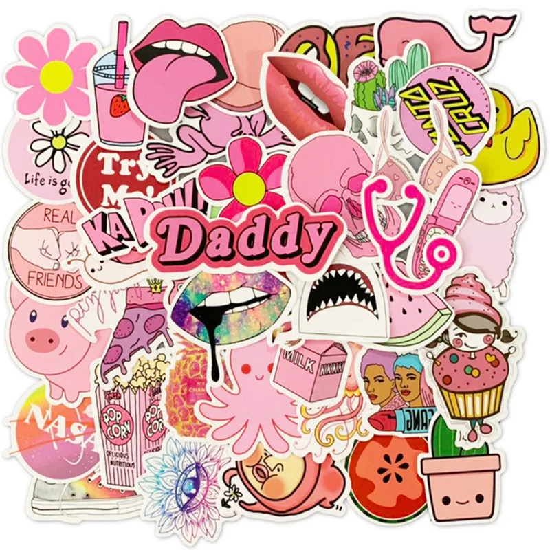 

10/30/50Pcs Cute cartoon girl sticker school student diary hand ledger stationery mobile phone guitar decoration kawaii Toys