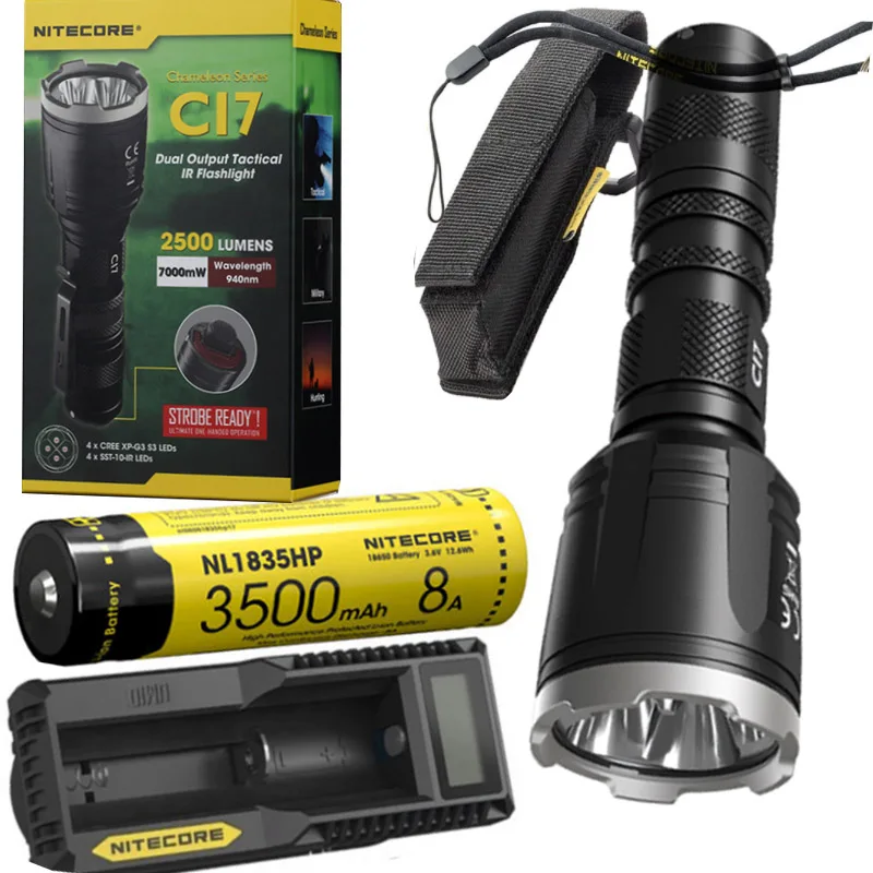 Nitecore CI7 двойной выход Тактический ИК фонарик 4x CREE XP G3 S3 + SST 10 IR светодиодов 18650