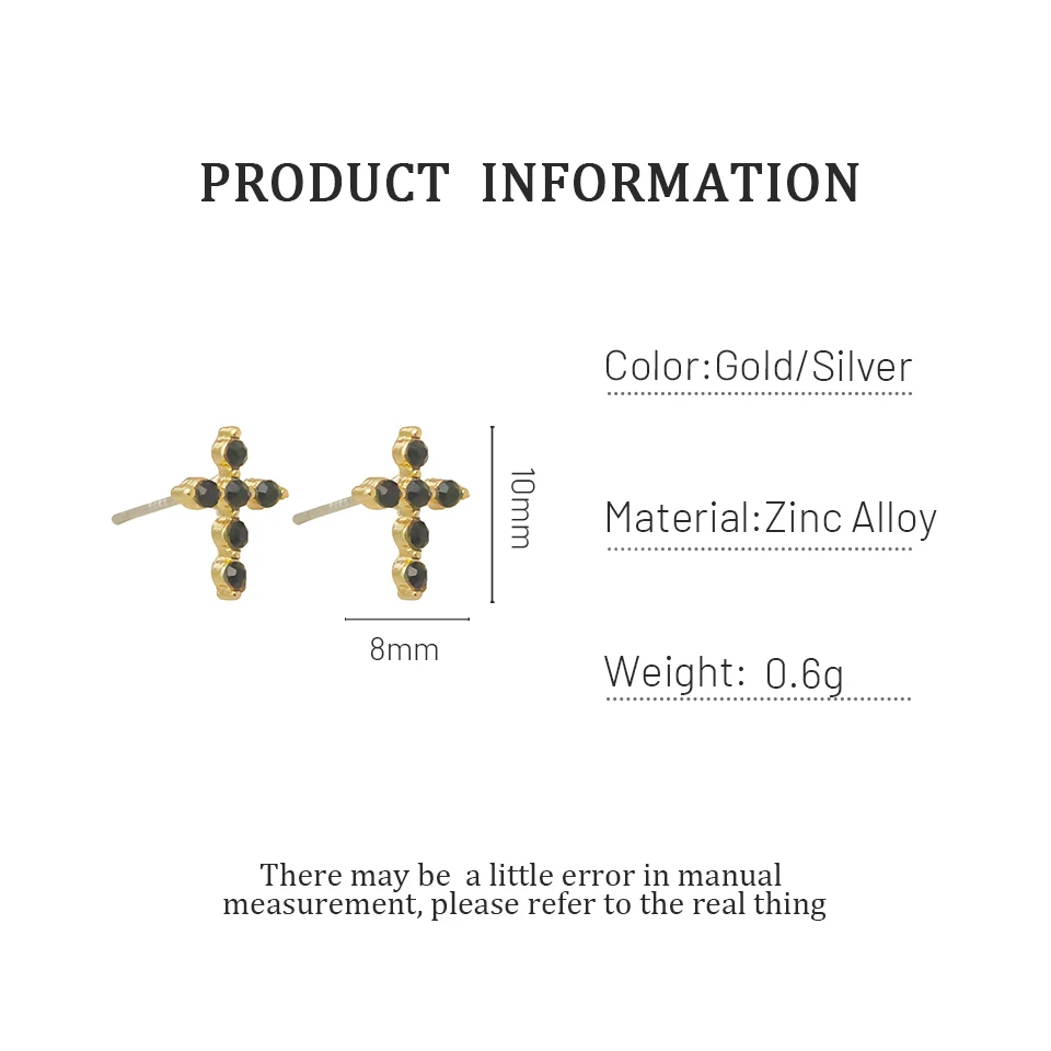 

Monlansher Vintage Black Cross Geometric Stud Earrings Cute Black Rhinestone Stud Earrings Minimalist Earrings Jewelry for Women