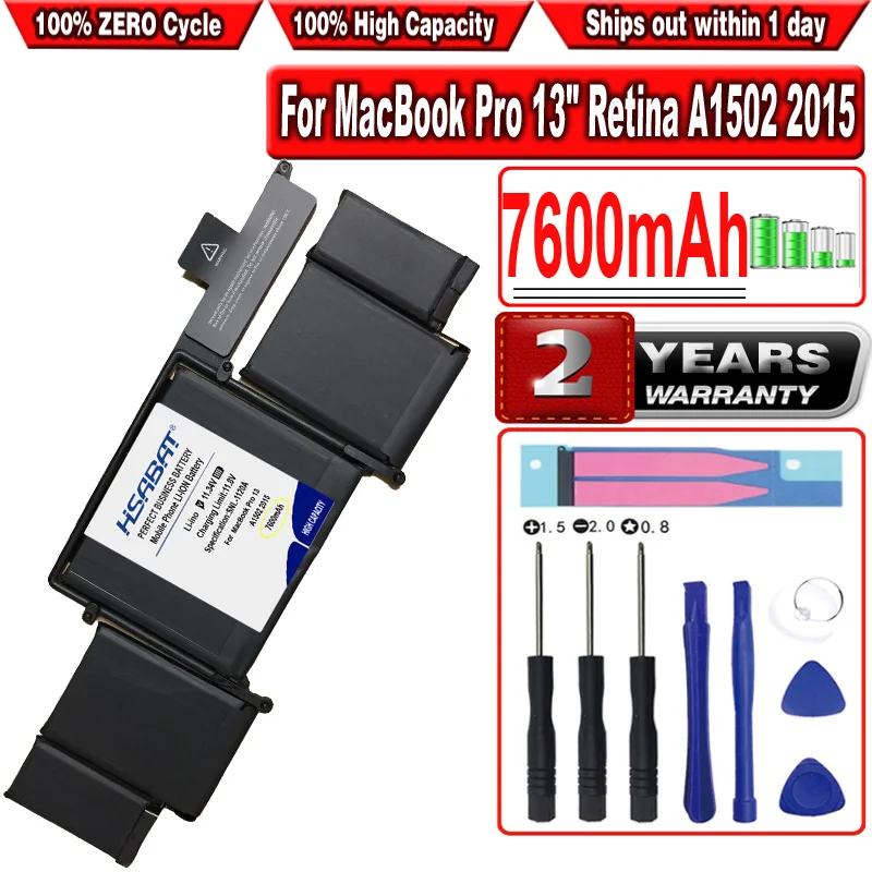 

Аккумулятор HSABAT 7600 мАч A1582 для ноутбука Macbook Pro 13 дюймов Retina A1502 2015 года