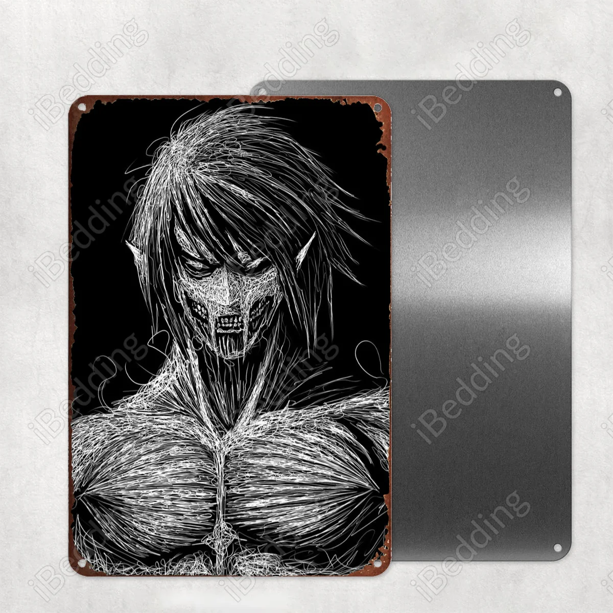 

Украшение для дома «атака на Титанов Эрена», металлическая живопись, персонализированный индустриальный декор для паба, клуба