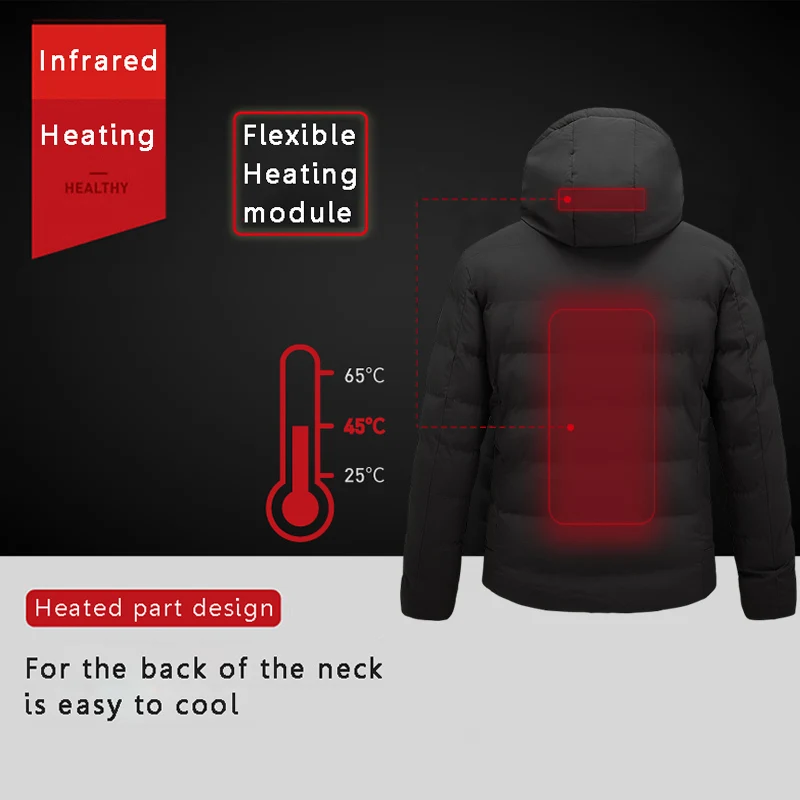 Зимняя куртка с подогревом для мужчин и женщин жилет длинным рукавом