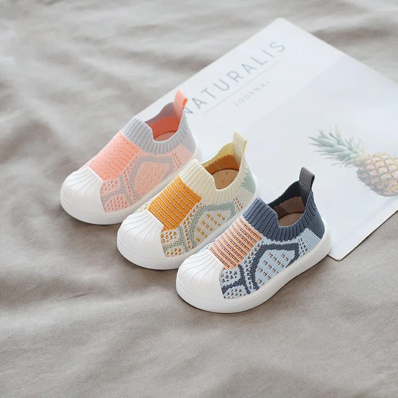 

Infant Toddler Shoes 2022 Spring Baby Girls Boys Casual Shoes Non-slip Soft Bottom Children Kids Sneakers Student Knitted Shoes