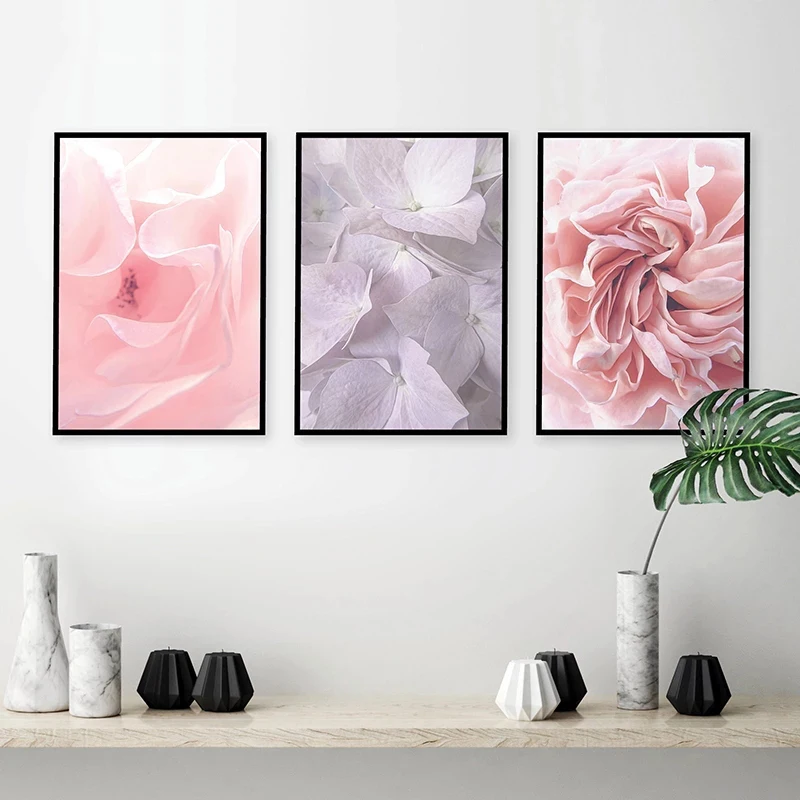 

Wall Art Beautiful Pink Flowers Scenery Paintings Nordic Canvas Posters Prints for Living Room Bedroom Corridor Decoration