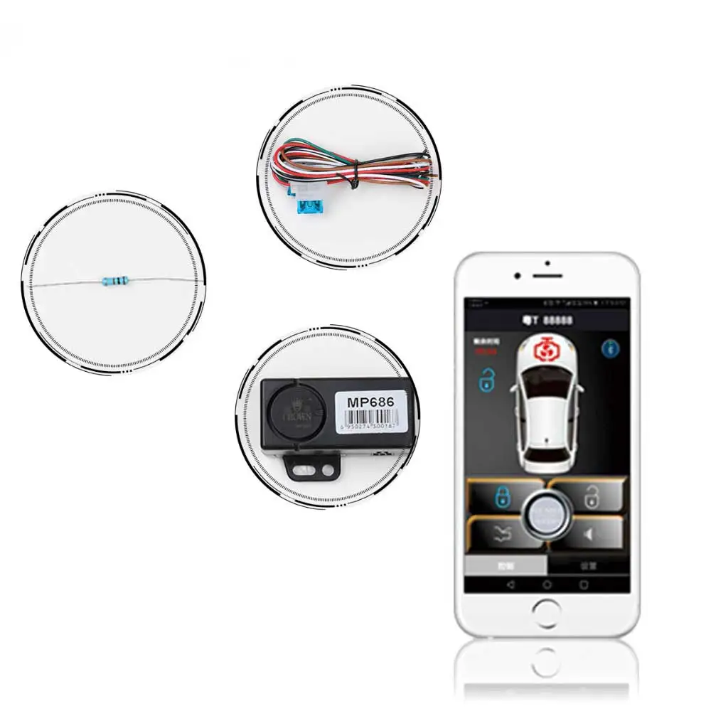 

Universal System Car Alarm With Autostart Ignition Central Lock Smart Auto Anti-Theft Start Stop Engine Keyless Entry Connected