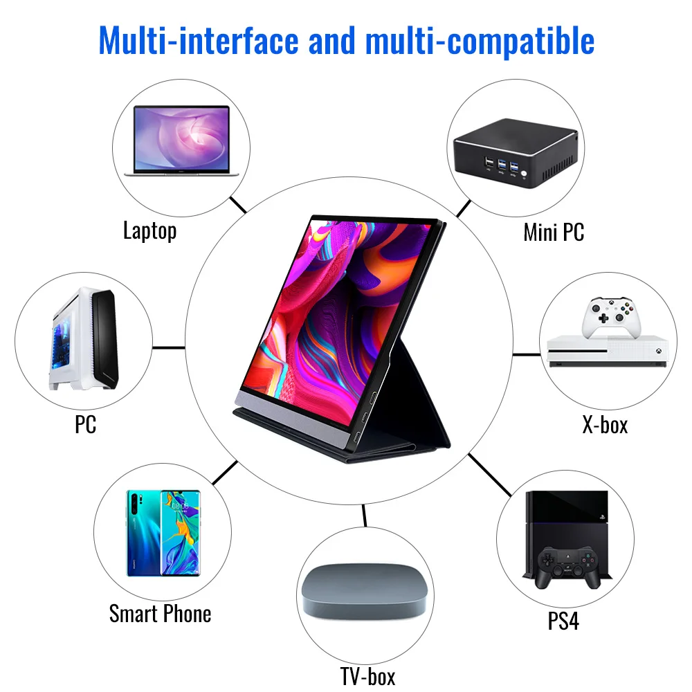 저렴한 휴대용 IPS 모니터 라즈베리 파이 4 3 터치 스크린 노트북 HDMI LCD 디스플레이 X 박스 시리즈 X 스위치 PS4 게임 모니터 15.6 인치
