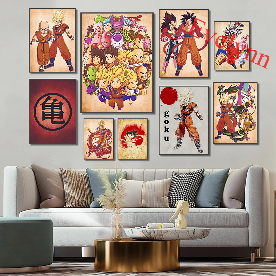 

Japanese Anime Goku Dragon Balll Super Shenron Poster Home Decor Art Nordic Canvas Wall Art Painting Children Room Decor Gift