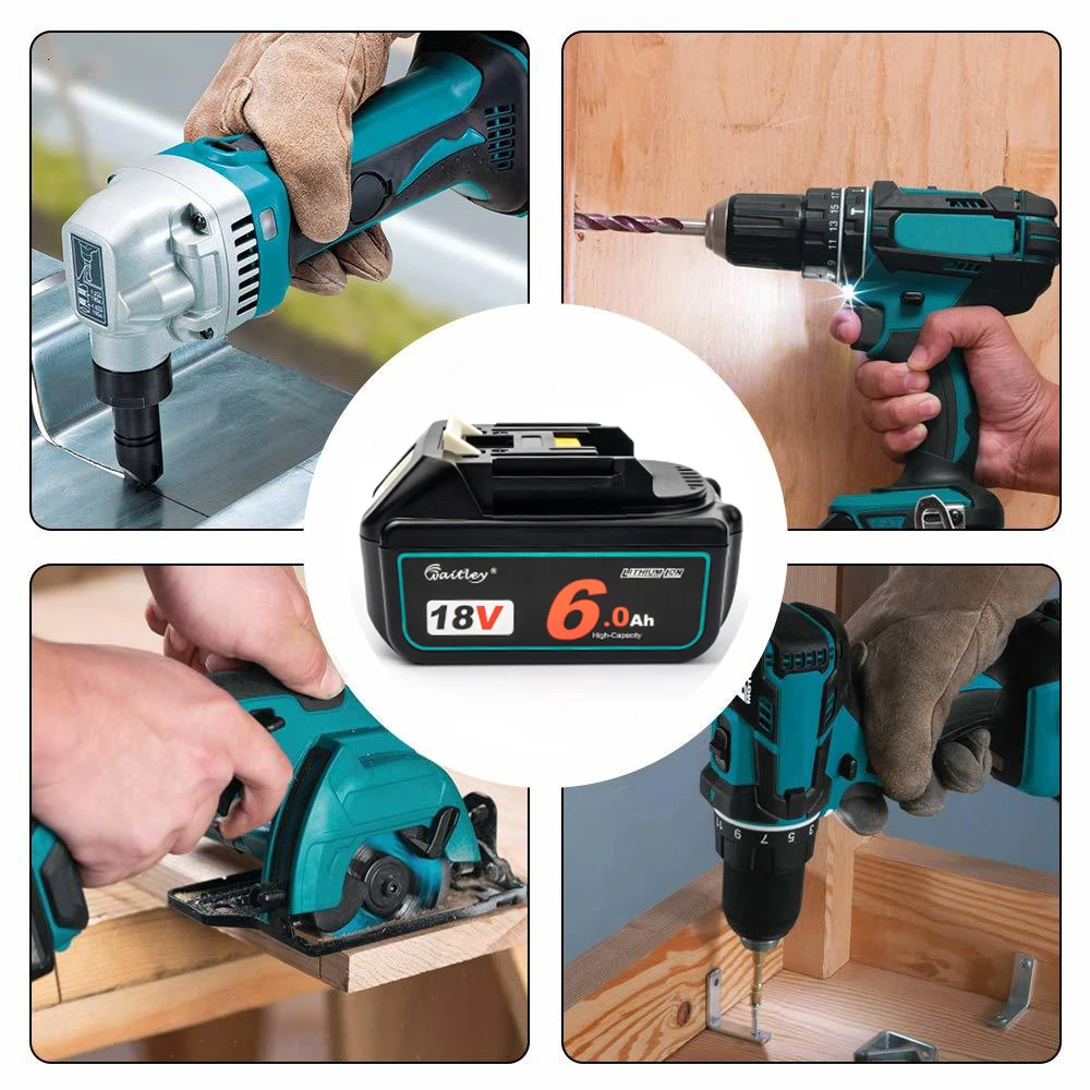 Waitley 18 V 5.0 6.0Ah akumulator bateria do narzędzi Makita elektronarzędzia z LED wymiana litowo-jonowa LXT BL1860 1850 18 v 9 A 6000mAh 6 Waitley 18 V 5.0 6.0Ah akumulator bateria do narzędzi Makita elektronarzędzia z LED wymiana litowo-jonowa LXT BL1860 1850 18 v 9 A 6000mAh 6