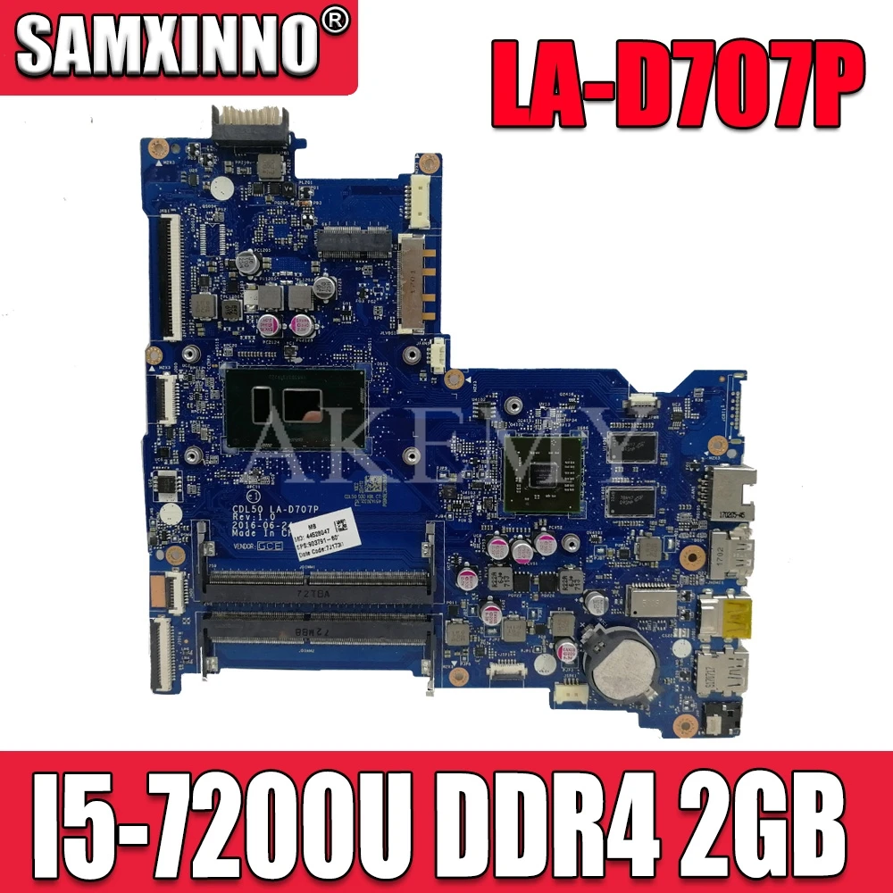 

Для For HP Pavilion 15-AY 903791-601 903791-001 с I5-7200U процессором LA-D707P DDR4 R5 M330 2 Гб материнская плата для ноутбука 100% рабочая