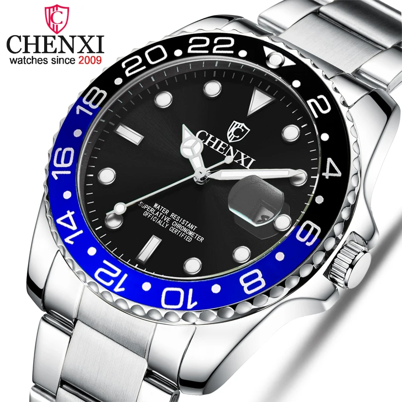 CHENXI мужские деловые часы кварцевые наручные Модные и повседневные с хронографом
