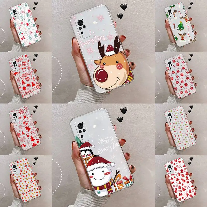 

Merry Christmas Phone Case Transparent For VIVO S 9 7 6 IQOO NEO 7 5 3 Z3 Z1 X E pro Soft TPU Clear Mobile bags