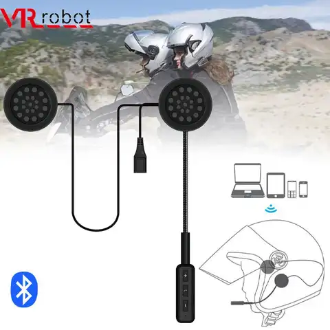 Мотогарнитура VR robot мотоциклетная с микрофоном, Беспроводные стереонаушники с микрофоном и голосовым управлением