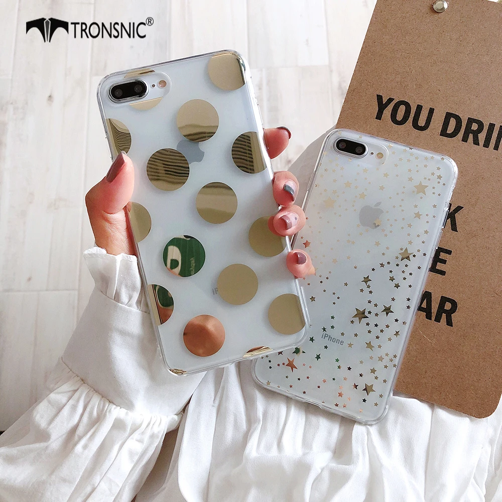 TRONSNIC роскошный гальванический волнистые точки Звезды Чехол для iPhone X XS MAX XR