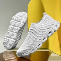 new men shoes casual lightweight sock sneakers mens breathable mesh man running shoes slip on hard wearing shoe big size 48