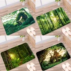 Противоскользящий коврик для ванной комнаты с изображением зеленого леса