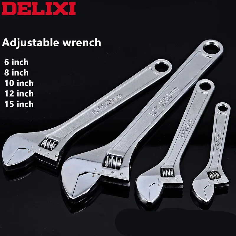 Регулируемый гаечный ключ DELIXI из высокоуглеродистой стали Европейский