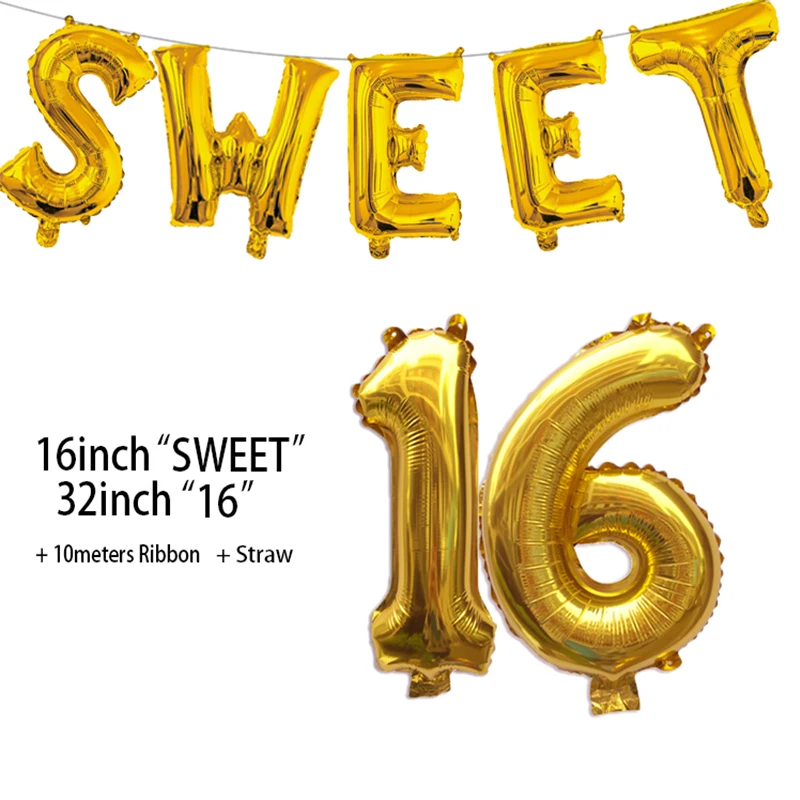 Воздушные шары из фольги в виде цифр 16 лет | Дом и сад