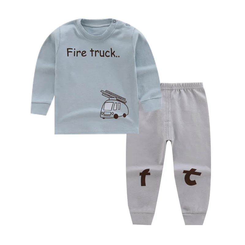 Брендовый комплект одежды для маленьких мальчиков хлопковый детской пижамы с