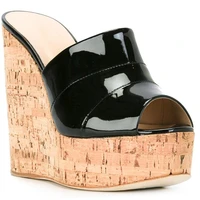 women wedge high heels platform peep toe slide sandal evening party dress shoe plus size fashion ball lady slippers 8 i sp 2
