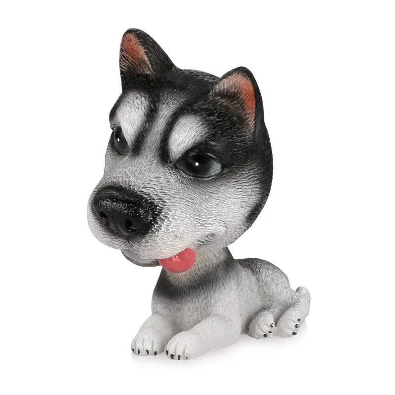 Huskie-Lie down Автомобильные украшения, смола, милый кивком, декоративная собачка, кукла, украшение салона автомобиля, качающаяся голова, собачья фигурка, игрушки, аксессуары - Название цвета: Huskie-Lie down