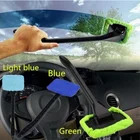 Автомобильный очиститель стекол, 1 шт., микрофибра, длинная ручка, моющийся автомобильный очиститель лобового стекла, оконная щетка