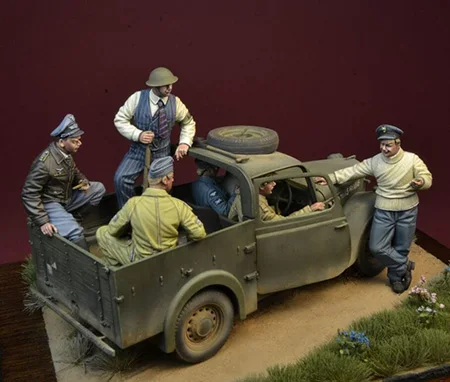 Unassambled 1/35 ancient warrior include 6(NO CAR NO MAP) Resin figure miniature model kits Unpainted