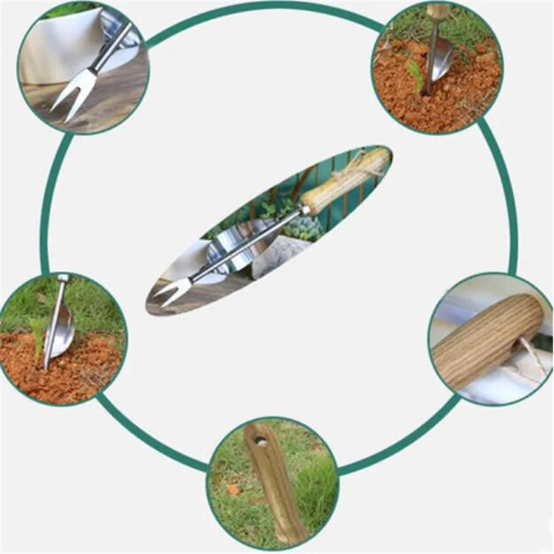 1 pcs Manual Weeder Fork Metal Hand Garden Wood Handle Digging Puller Weeding Tool Transplanting Tools | Инструменты