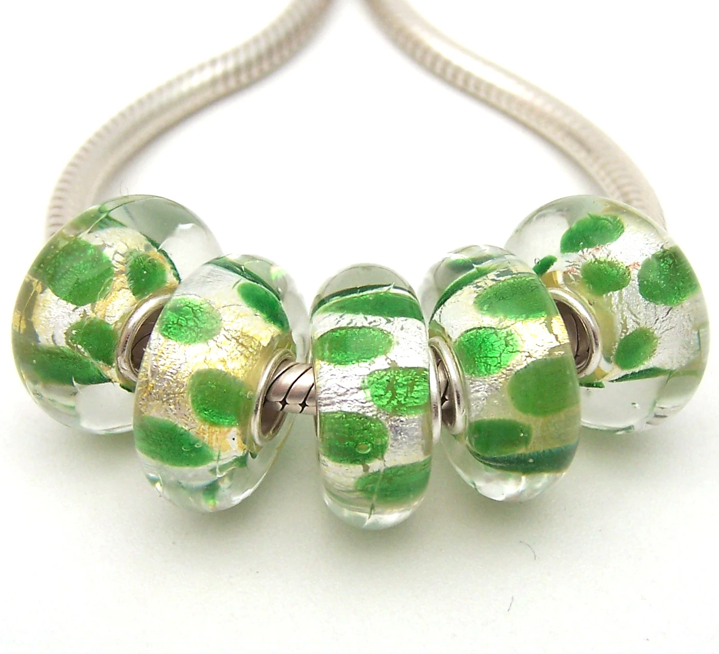 

JGWG2071 5X 100% Authenticity S925 Sterling Silver Beads Murano Glass beads Fit European Charms Bracelet diy jewelry Lampwork