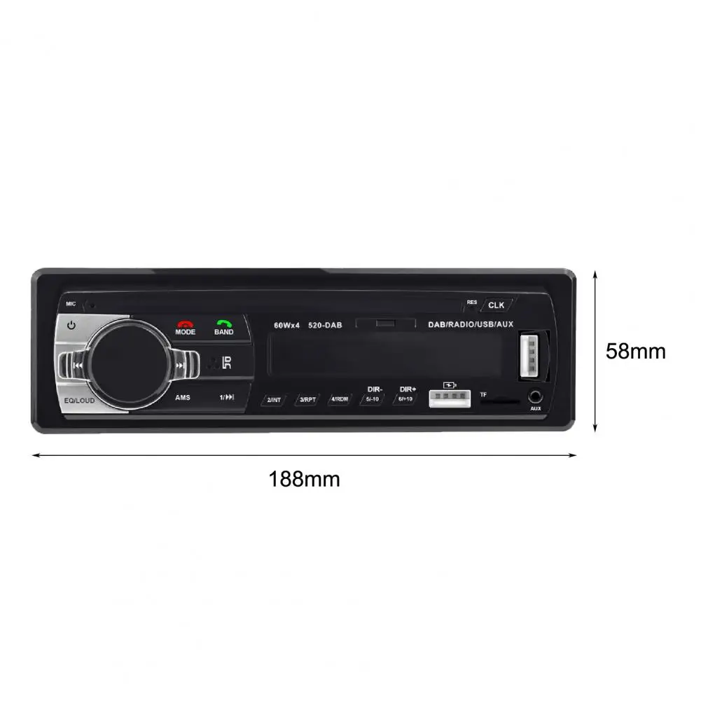 

520DAB Car Radio Player Bluetooth Card Insert Practical U Disk Radio MP3 Player for Vehicles