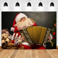 laeacco santa claus organ christmas cartoon bear gift birthday photo photography backdrop photo background for photo studio