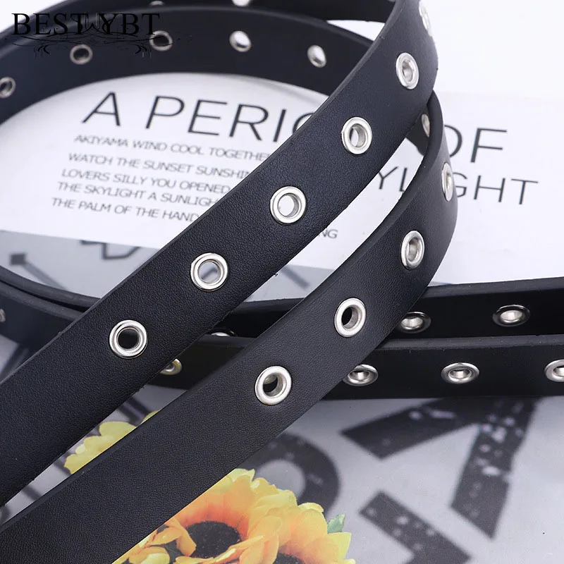 

Best YBT Women Imitation Leather Belt Alloy Pin Buckle Belt Combination Casual Jeans Fashion Decoration With Chain Punk Belt
