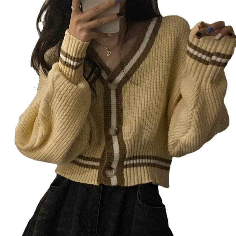 

Japanese Style Knitwear Button Single Breasted Woolen Women Cardigans Sweater Casual Female Warm Elegant Autumn Winter