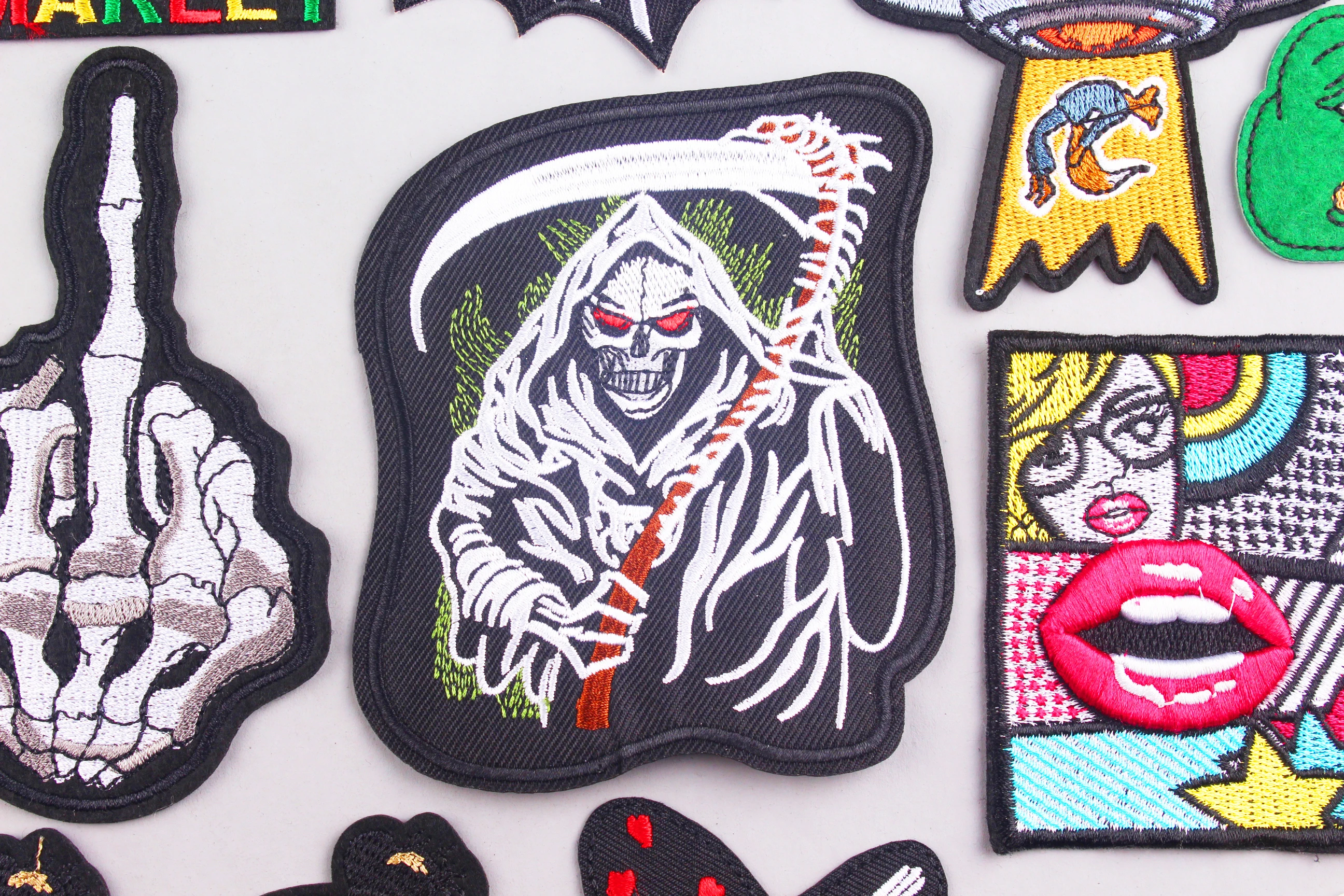 Железные наклейки для одежды нашивки аппликации глажки в стиле панк Череп рок