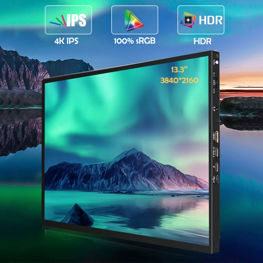 Монитор портативный 13 3 дюйма 4K USB Type-C HDMI | Компьютеры и офис