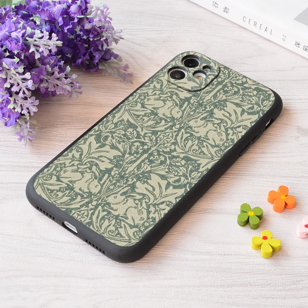 

For iPhone William Morris Brer Rabbit Print Print Soft Matt Apple Case