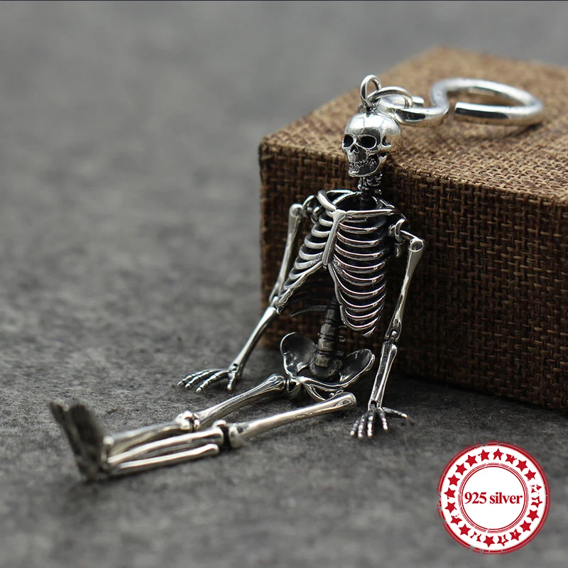 Мужской брелок S925 из стерлингового серебра индивидуальный классический в стиле