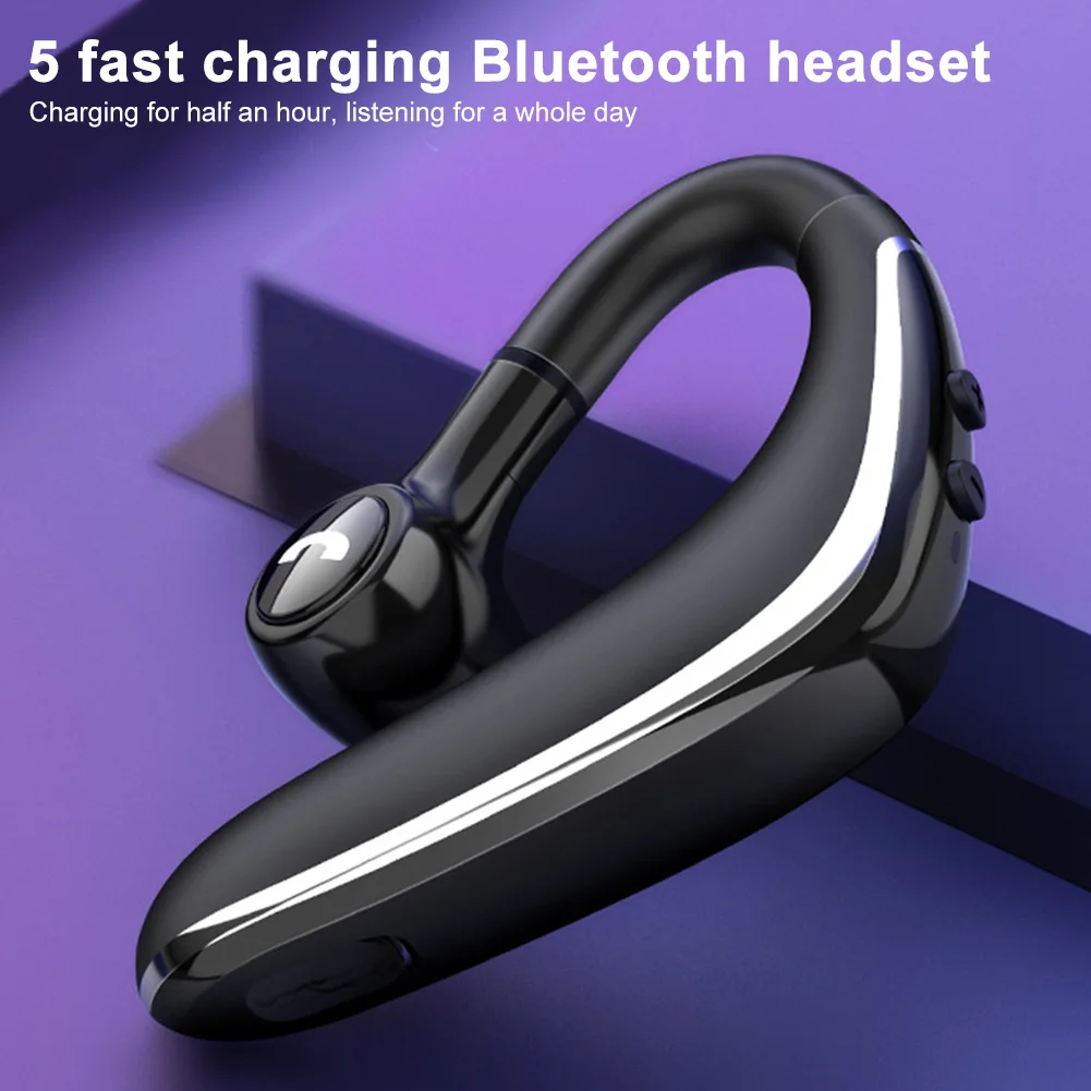 

Изогнутый дизайн подвесного типа Bluetooth наушники Hands Free эргономичная шумоподавление регулятор громкости Беспроводная мини-гарнитура