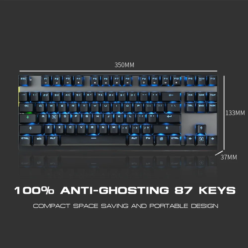 Motospeed GK82 type-C 2,4G Беспроводная/Проводная Механическая игровая клавиатура 87Key красный переключатель перезаряжаемый rgb подсветка для ПК ноутбука