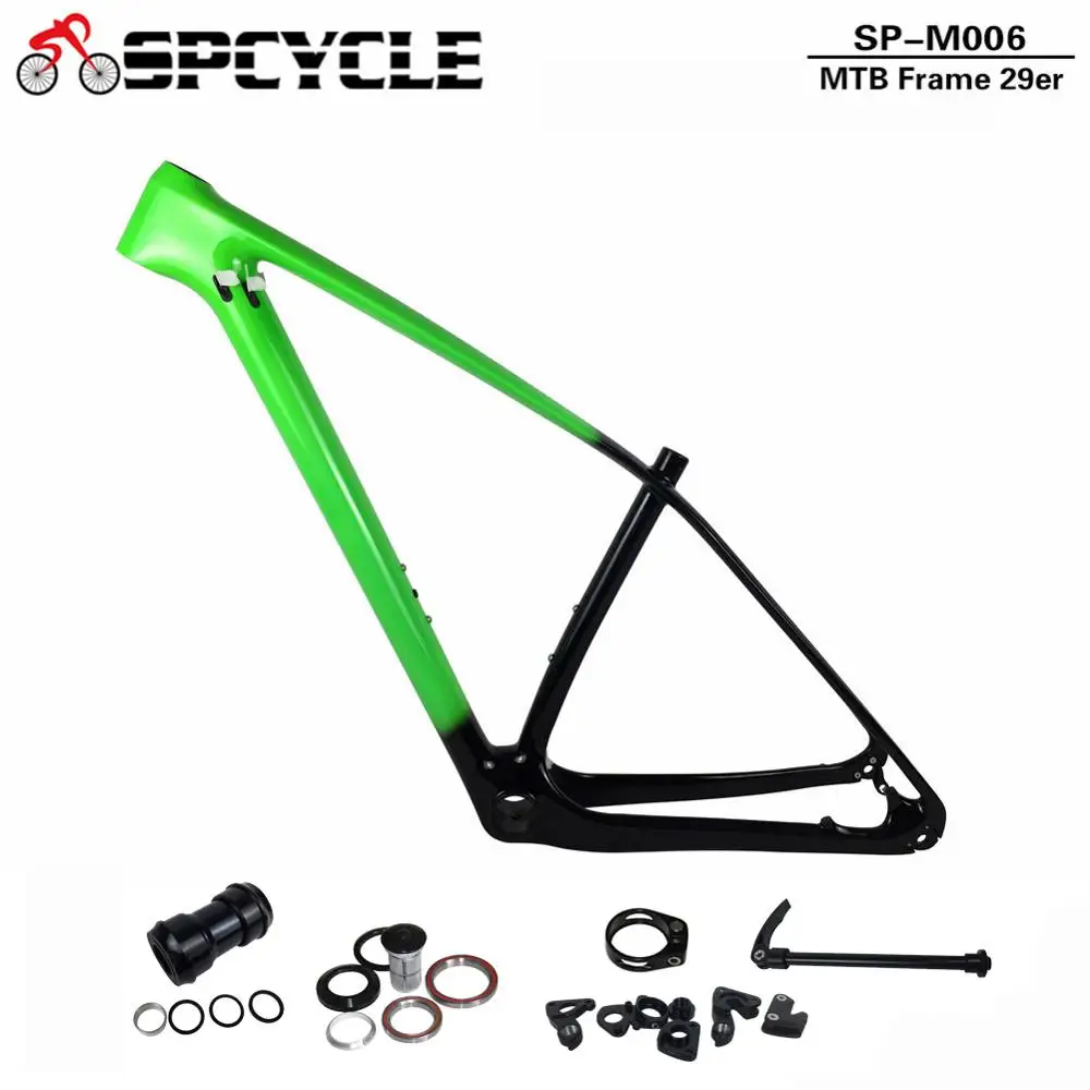 Spcycle 29er полная карбоновая Передняя Велосипедная вилка рама 27,5 er горный велосипед карбоновая рама 650B T1000 карбоновая жесткая рама градиентного цвета