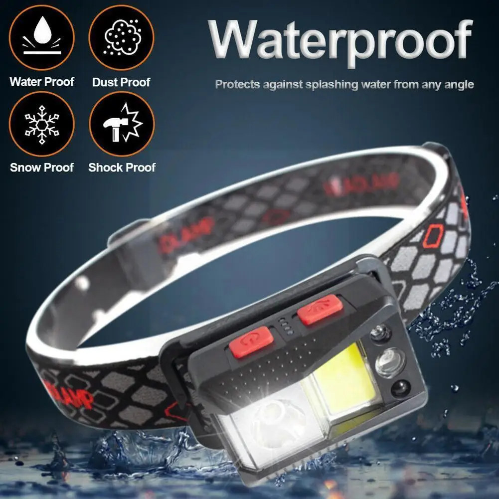 

Cob Sensing Lamp Induction Lights Usb Rechargeable Flashlight Fishing Lamp Running Night Battery Built In Ligh X6d6