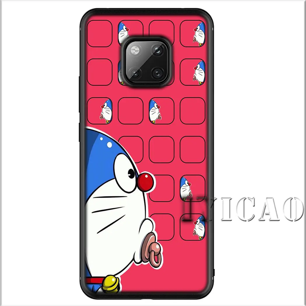 IYICAO Doraemon Cartoon Soft for Huawei Y5 Y6 Y7 Y9 Prime Mate 10 20 30 Pro Lite Nova 2i 2 3 3i 4 Cover |