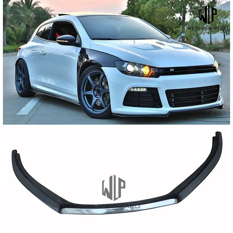 

VW Carbon Fiber Front Bumper Lip Splitter Car Styling For Volkswagen Scirocco Car Body Kit 2014-2016