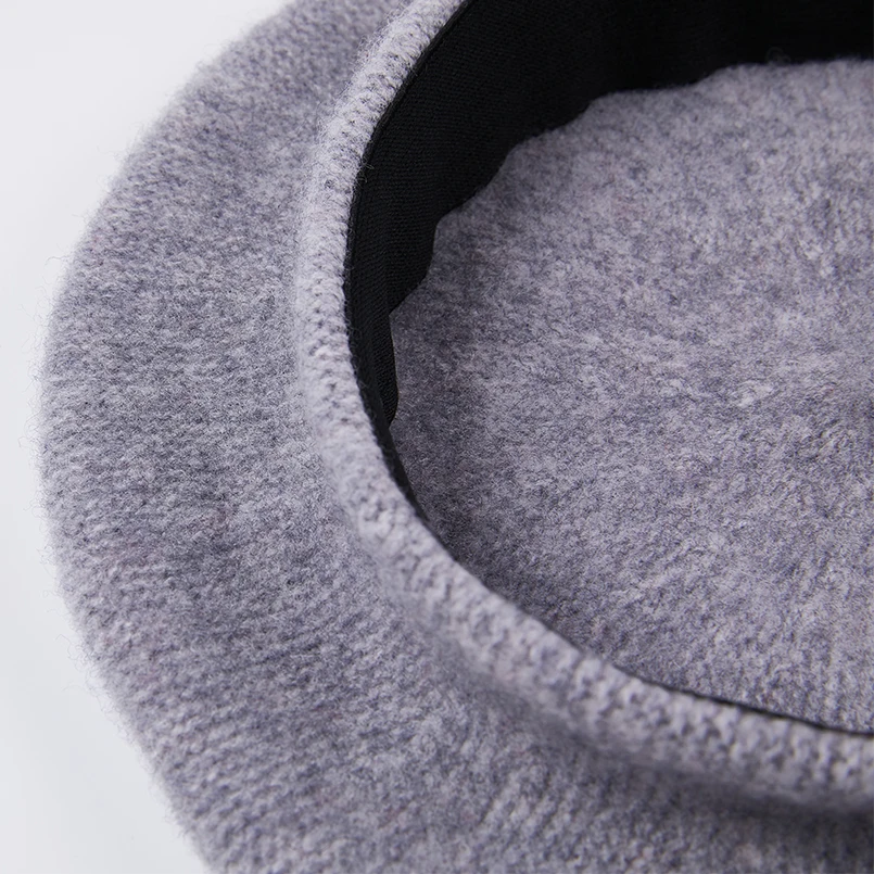 Новинка женские шапки черная и розовая шапка берет головной убор из 100% шерсти