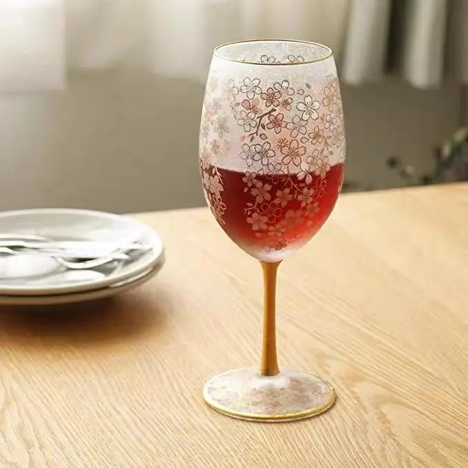 

2PCS/El Dorado Series Cherry Blossom Wine Glass Champagne Cup Set Exotic Style