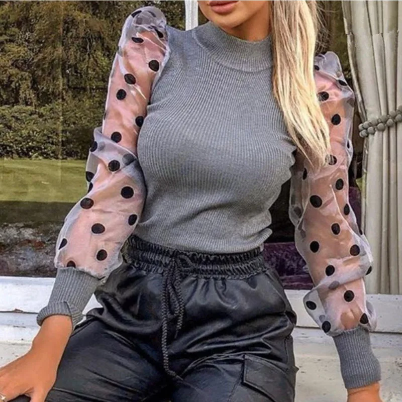 Женские сетчатые прозрачные футболки новинка 2020 элегантные облегающие Топы в