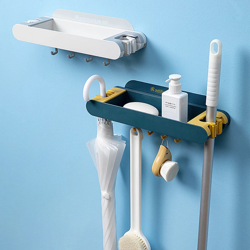 

Новинка, многофункциональные настенные крючки для швабры, косметика, стойка-держатель для хранения, настенные вешалки для ванной, подвесна...